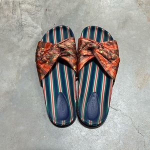 Zara Shoes | Zara Woman‎ Handkerchief Printed Satiny Slide...Size 38